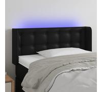 vidaXL Testiera a LED Nera 93x16x78/88 cm in Similpelle