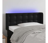 VidaXL Testiera a LED Nera 93x16x78/88 cm in Similpelle