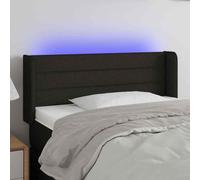 VidaXL Testiera a LED Nera 93x16x78/88 cm in Tessuto