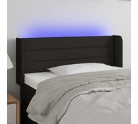vidaXL Testiera a LED Nera 93x16x78/88 cm in Tessuto