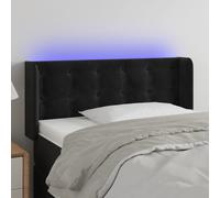 vidaXL Testiera a LED Nera 93x16x78/88 cm in Velluto