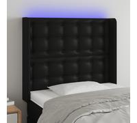 vidaXL Testiera a LED nero 93x16x118/128 cm in Similpelle