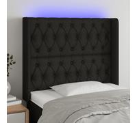 VidaXL Testiera a LED nero 93x16x118/128 cm in Tessuto