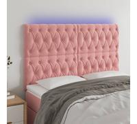 vidaXL Testiera a LED Rosa 144x7x118/128 cm in Velluto