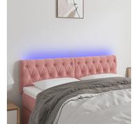 vidaXL Testiera a LED Rosa 144x7x78/88 cm in Velluto