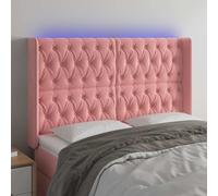 vidaXL Testiera a LED rosa 147x16x118/128 cm in Velluto