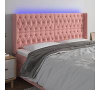 vidaXL Testiera a LED rosa 203x16x118/128 cm in Velluto