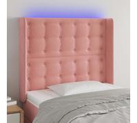 vidaXL Testiera a LED rosa 83x16x118/128 cm in Velluto