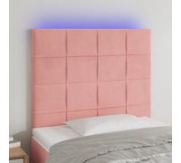 vidaXL Testiera a LED Rosa 90x5x118/128 cm in Velluto