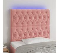 vidaXL Testiera a LED Rosa 90x7x118/128 cm in Velluto