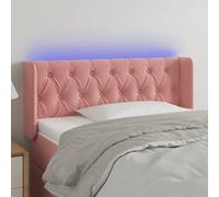 vidaXL Testiera a LED Rosa 93x16x78/88 cm in Velluto