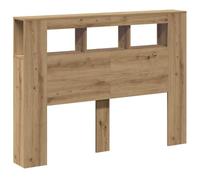 vidaXL Testiera LED Rovere Artigianale 140x18,5x103,5 cm Multistrato, testiera LED, Testata con LED, testiera con Ripiani, testiera con LED