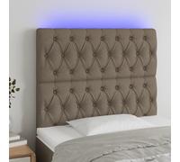 vidaXL Testiera a LED tortora 100x7x118/128cm in Tessuto