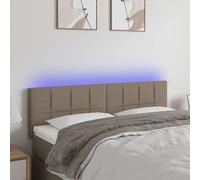 vidaXL Hoofdbord LED 144x5x78/88 cm stof taupe