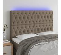 vidaXL Testiera a LED Tortora 144x7x118/128 cm in Tessuto