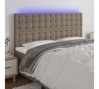 vidaXL Testiera a LED tortora 200x5x118/128cm in Tessuto