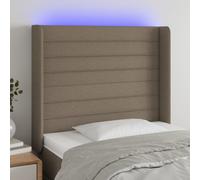 vidaXL Testiera a LED tortora 93x16x118/128 cm in Tessuto