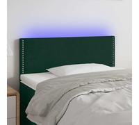vidaXL Testiera a LED Verde Scuro 100x5x78/88 cm in Velluto