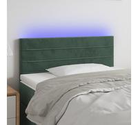 vidaXL Testiera a LED Verde Scuro 100x5x78/88 cm in Velluto