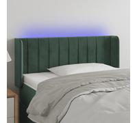 vidaXL Testiera a LED Verde Scuro 103x16x78/88 cm in Velluto