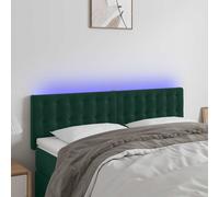 vidaXL Testiera a LED Verde Scuro 144x5x78/88 cm in Velluto