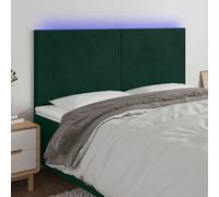 vidaXL Testiera a LED Verde Scuro 160x5x118/128cm in Velluto