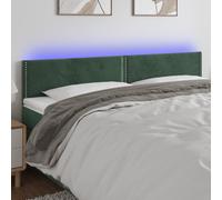 vidaXL Testiera a LED Verde Scuro 160x5x78/88 cm in Velluto