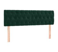 vidaXL Testiera a LED Verde Scuro 160x7x78/88 cm in Velluto
