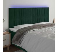 vidaXL Testiera a LED Verde Scuro 180x5x118/128cm in Velluto