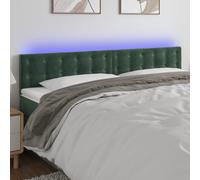 vidaXL Testiera a LED Verde Scuro 180x5x78/88 cm in Velluto