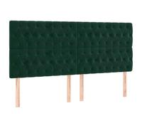VidaXL Testiera a LED verde Scuro 180x7x118/128 cm in Velluto