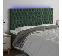VidaXL Testiera a LED verde Scuro 180x7x118/128 cm in Velluto