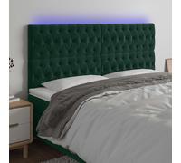 vidaXL Testiera a LED verde Scuro 180x7x118/128 cm in Velluto