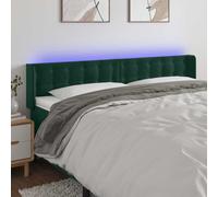 vidaXL Testiera a LED Verde Scuro 183x16x78/88 cm in Velluto
