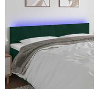 vidaXL Testiera a LED Verde Scuro 200x5x78/88 cm in Velluto