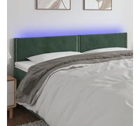 vidaXL Testiera a LED Verde Scuro 200x5x78/88 cm in Velluto
