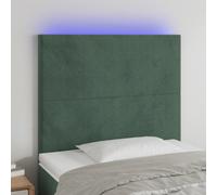 vidaXL Testiera a LED Verde Scuro 90x5x118/128 cm in Velluto