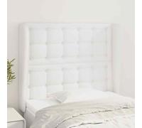 vidaXL Testiera ad Orecchio Bianca 103x23x118/128 cm in Similpelle