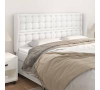 vidaXL Testiera ad Orecchio Bianca 203x23x118/128 cm in Similpelle