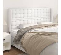 VidaXL Testiera ad Orecchio Bianca 203x23x118/128 cm in Similpelle