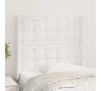 vidaXL Testiera ad Orecchio Bianco 103x16x118/128 cm in Similpelle