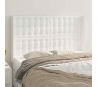 vidaXL Testiera ad Orecchio Bianco 147x16x118/128 cm in Similpelle