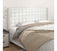 vidaXL Testiera ad Orecchio Bianco 183x16x118/128 cm in Similpelle
