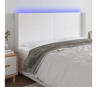 vidaXL Testiera ad Orecchio Bianco 183x16x118/128 cm in Similpelle