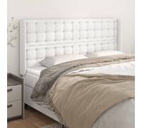 vidaXL Testiera ad Orecchio Bianco 183x16x118/128 cm in Similpelle