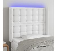 vidaXL Testiera ad Orecchio Bianco 83x16x118/128 cm in Similpelle