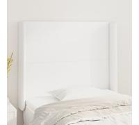 VidaXL Testiera ad Orecchio Bianco 93x16x118/128 cm in Similpelle