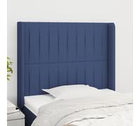 vidaXL Testiera ad Orecchio Blu 93x16x118/128 cm in Tessuto