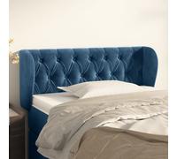 vidaXL Testiera ad Orecchio Blu Scuro 103x23x78/88 cm in Velluto