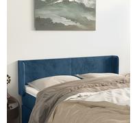 vidaXL Testiera ad Orecchio Blu Scuro 147x16x78/88 cm in Velluto